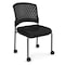 Officesource Aero Collection Armless Guest or Side Chair with Black Fabric Seat and Titanium Frame OSSN6908FBK - alternate 2